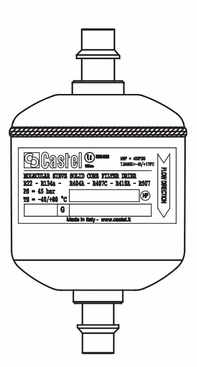 實心干燥過濾器4303/2S,100%分子篩,SAE焊接接頭